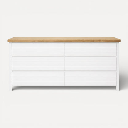 Coast Chest of Drawers L1600mm Bedroom Furniture Beachwood Designs White &amp; Limed Ash 
