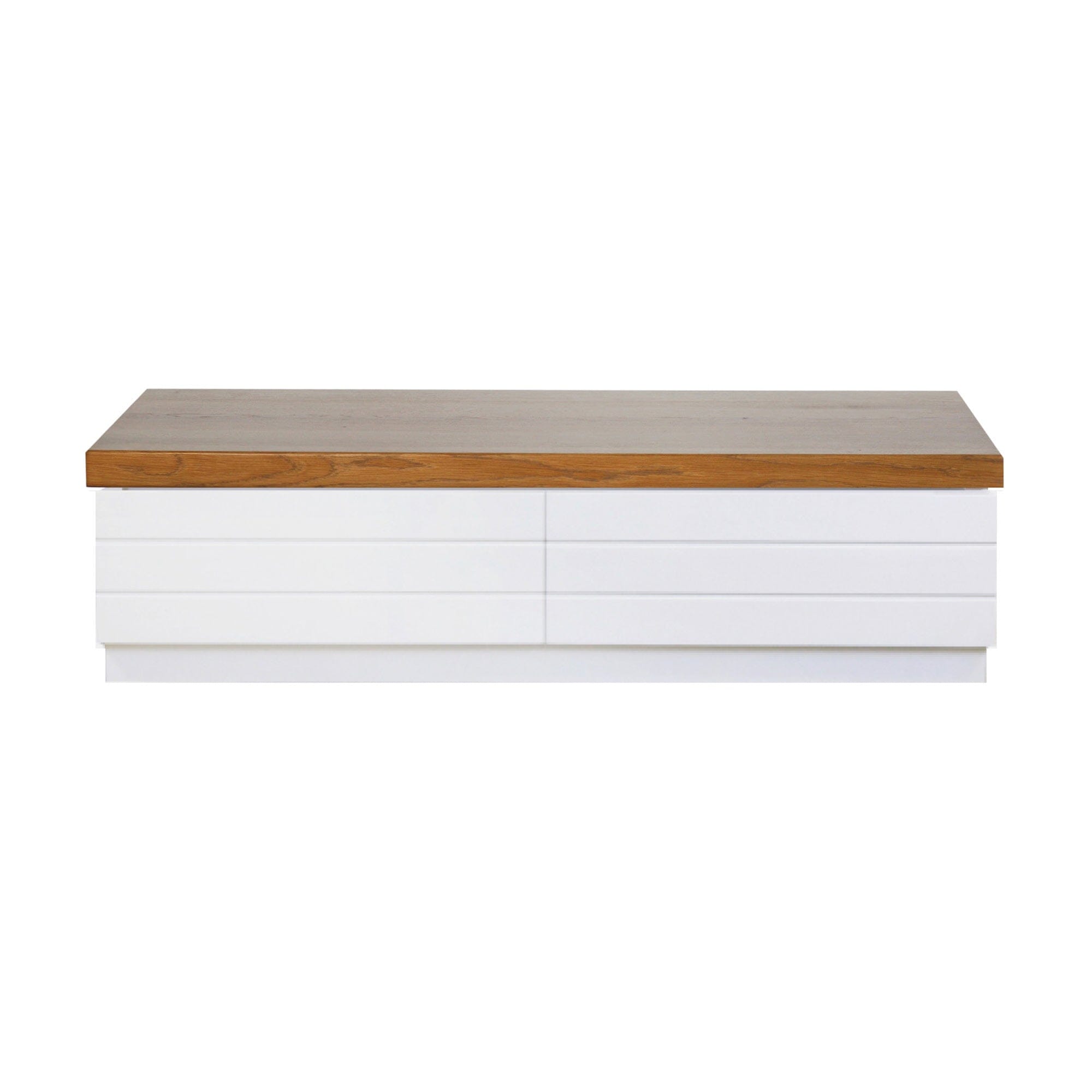 Coast End of Bed Unit - King Bedroom Furniture Beachwood Designs White &amp; Weathered Oak 