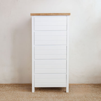 Coast Tall Boy L700mm Bedroom Furniture Beachwood Designs White &amp; Limed Ash 