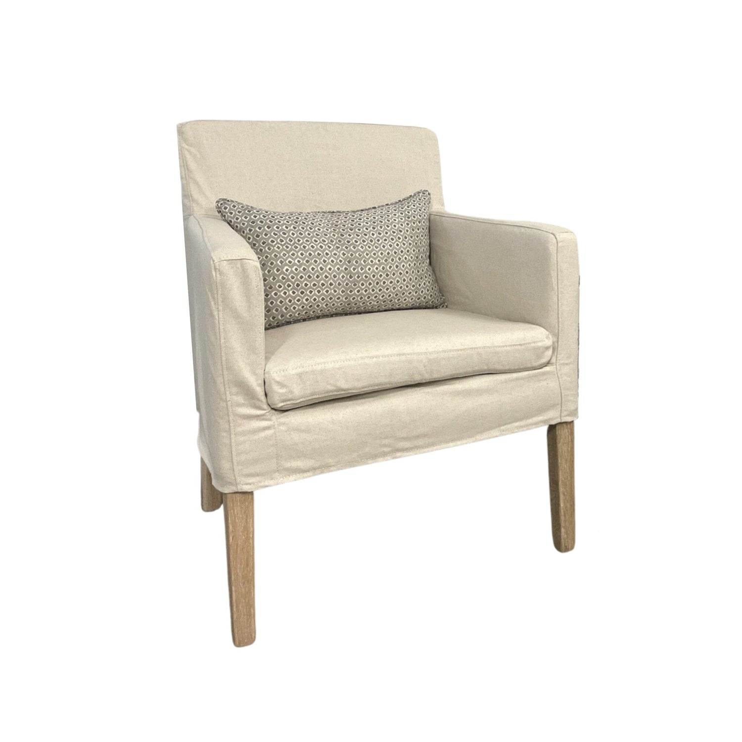 Collaroy Armchair Living Furniture Beachwood Designs Salt &amp; Pepper Linen Cotton 