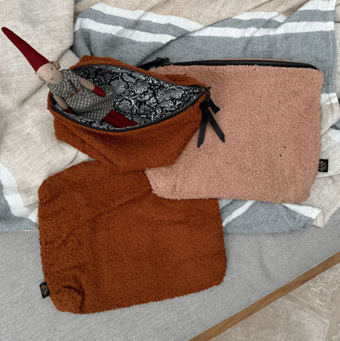 Cotton Boucle Terry Cloth Pouch Homewares Beachwood Designs