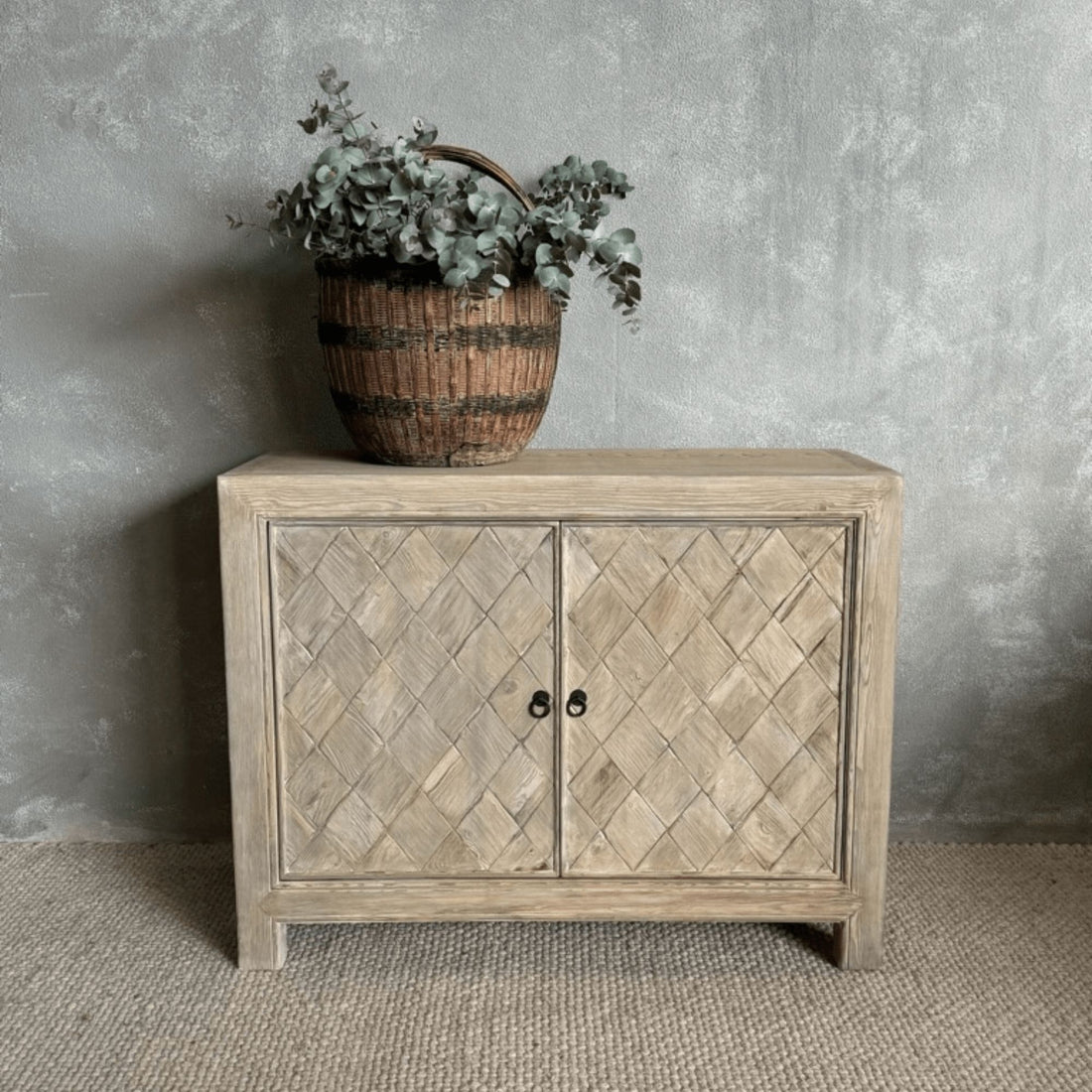 Criss Cross Elm Sideboard L1150mm - Vintage Grey Living Furniture Beachwood Designs 