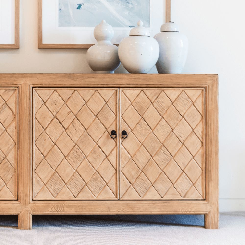 Criss Cross Elm Sideboard L2240mm Living Furniture Beachwood Designs 