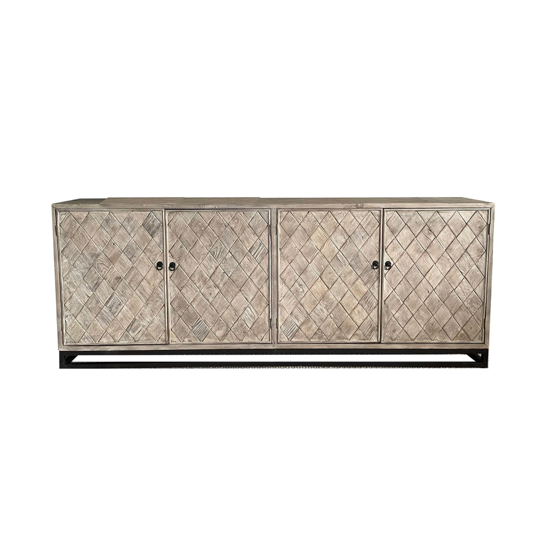 Criss Cross Elm Sideboard &amp; Metal Base L2200mm Living Furniture Beachwood Designs