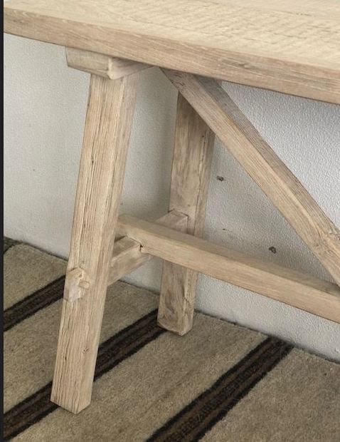 Cross Strut Elm Console 1800L - Natural Beachwood Designs 