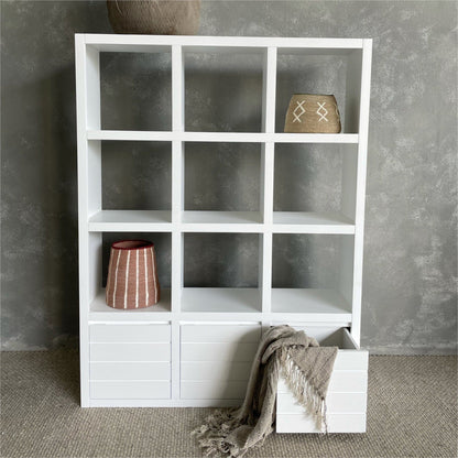 Cube Bookcase - 4 x 3 with Drawer Base Office &amp; Storage Furniture Beachwood Designs 