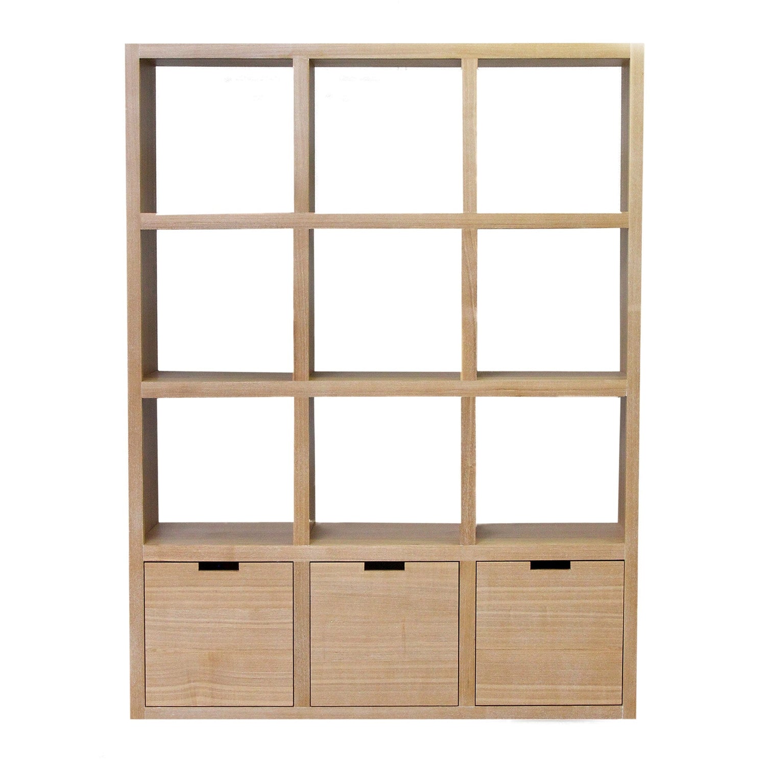 Cube Shelving with Drawers (3 high x 3 wide) Office &amp; Storage Furniture Beachwood Designs Limed Ash