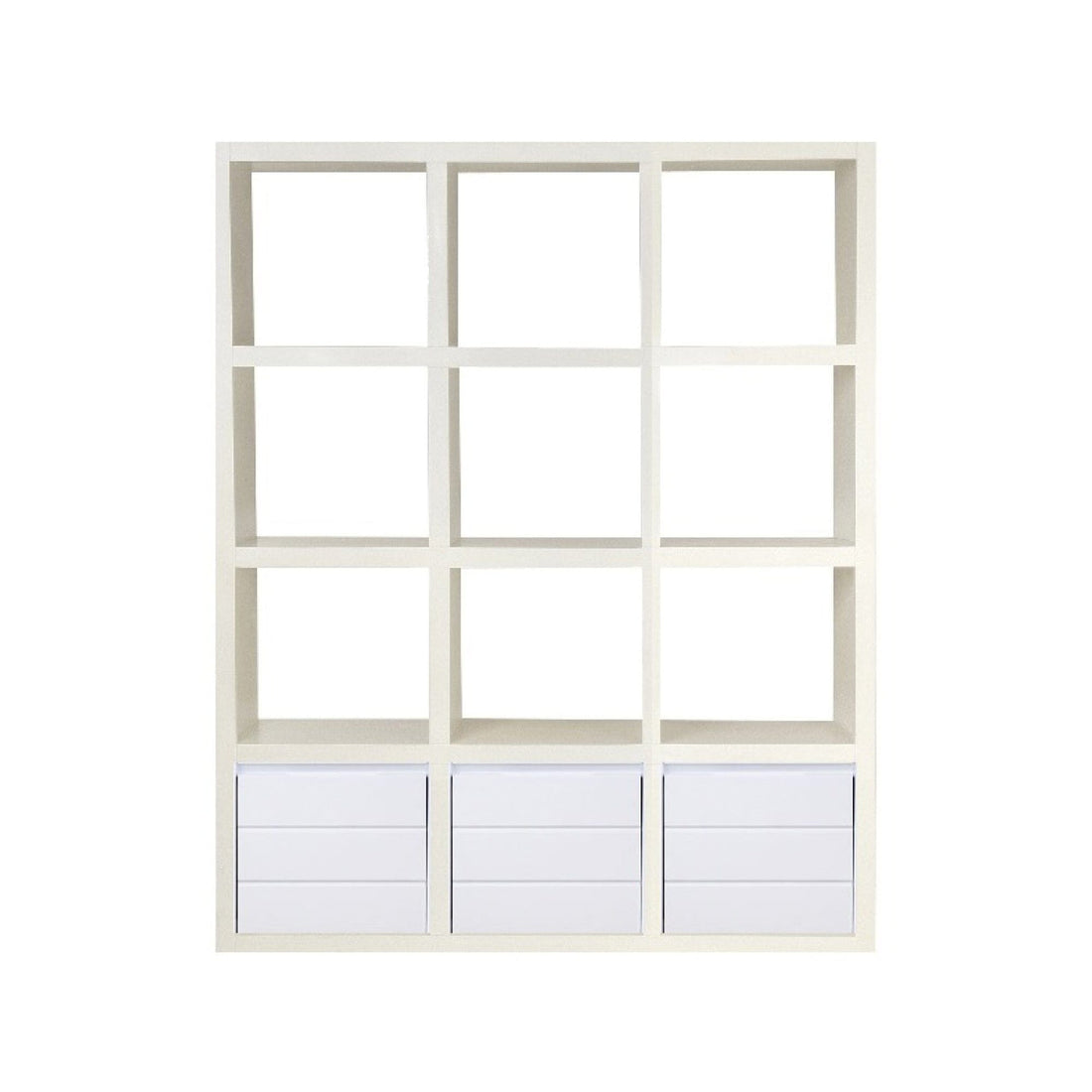 Cube Shelving with Drawers (3 high x 3 wide) Office &amp; Storage Furniture Beachwood Designs White 