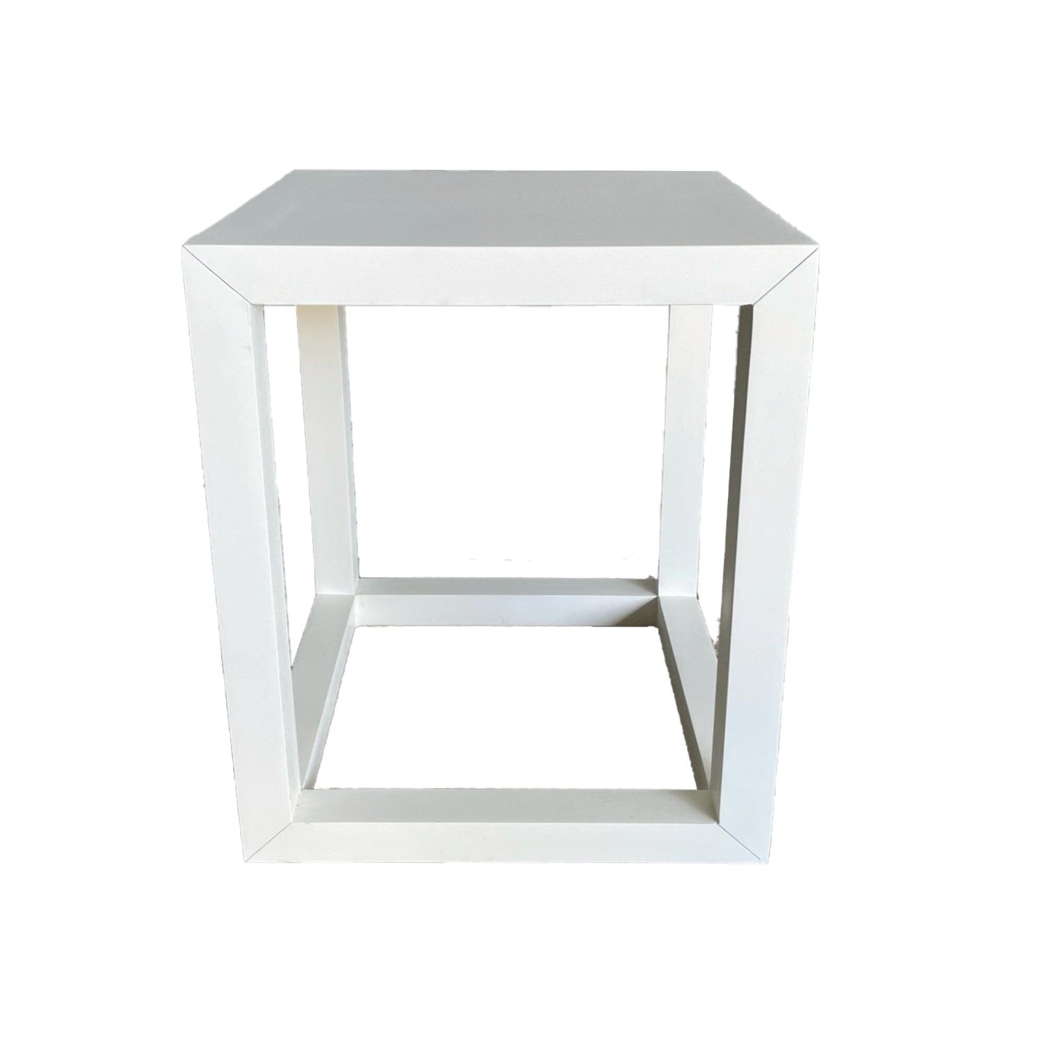 Cubic Side Table Living Furniture Beachwood Designs White 