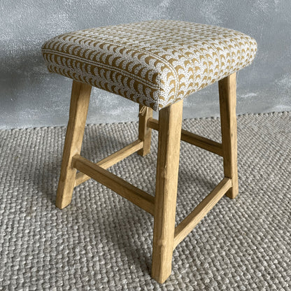 Custom Upholstered Elm Stool Dining Furniture Beachwood Designs Rectangular Stool Luxor Saffron 