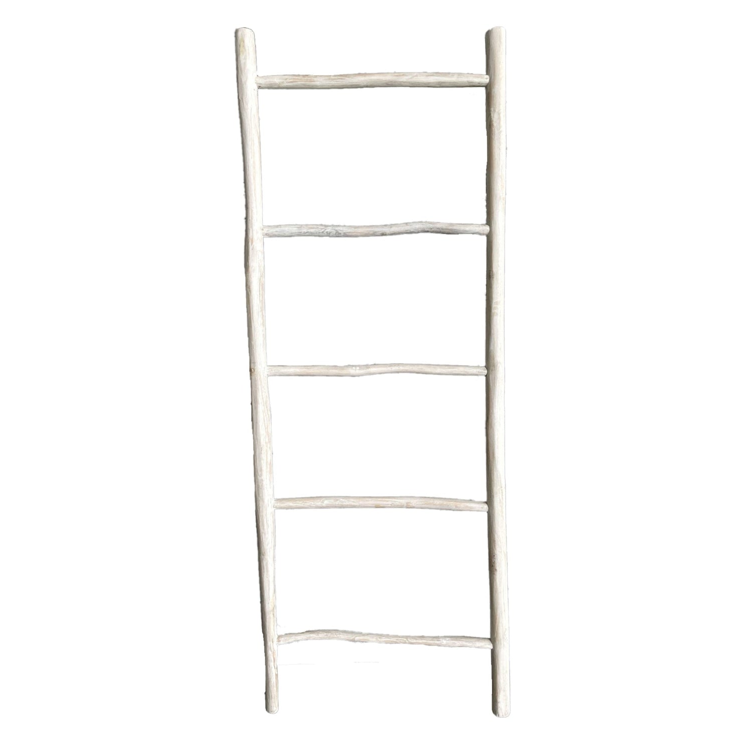 Driftwood Timber Ladder - Medium Homewares Beachwood Designs White Wash 