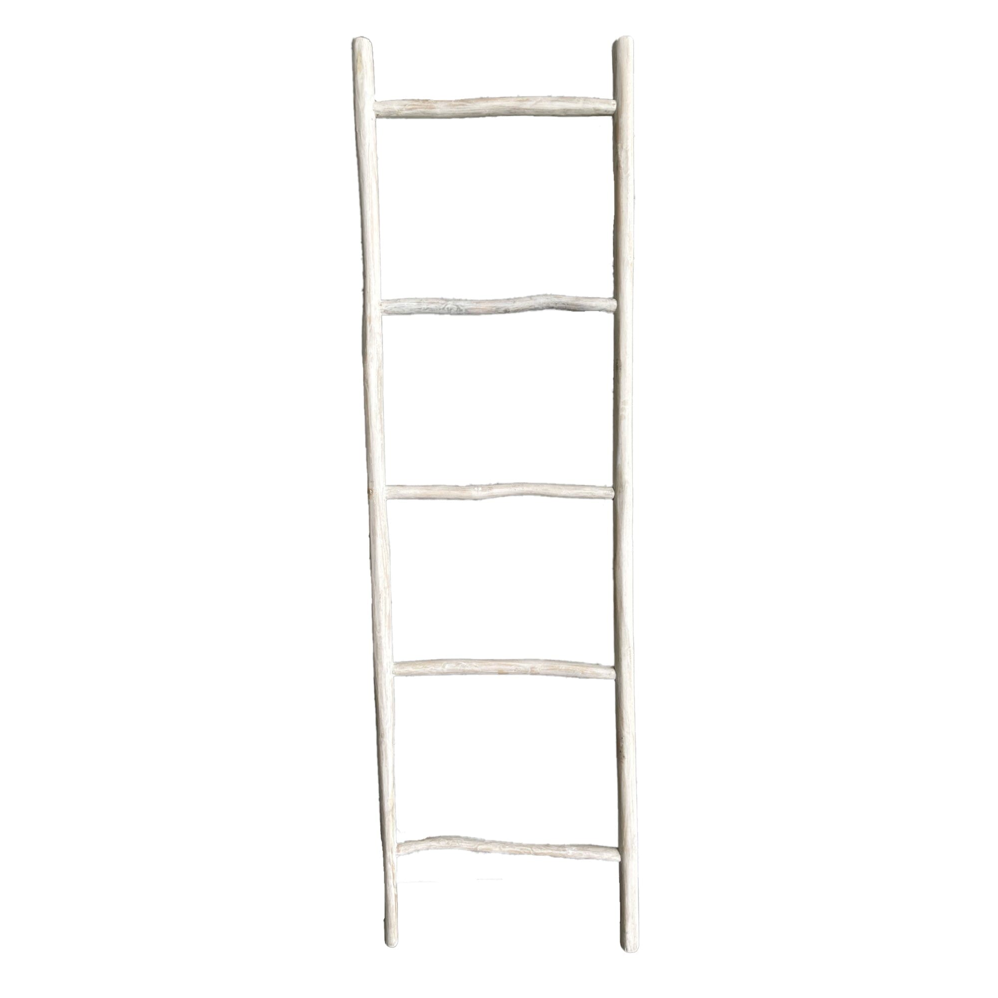 Driftwood Timber Ladder - Small Homewares Beachwood Designs White Wash 