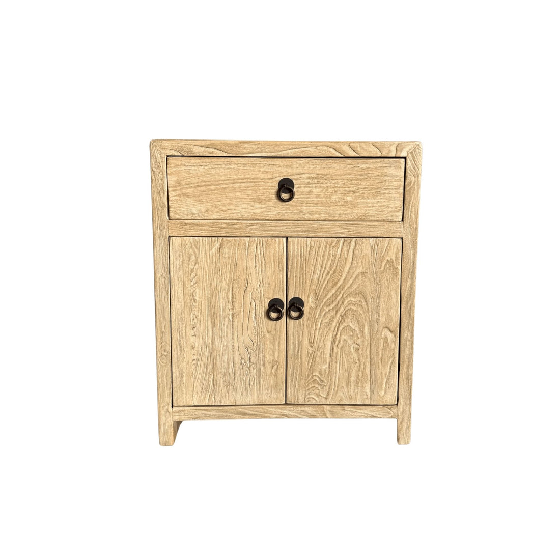 Elm Bedside L500mm - 1 Drawer &amp; 2 Doors - Natural Elm Bedroom Furniture Beachwood Designs 