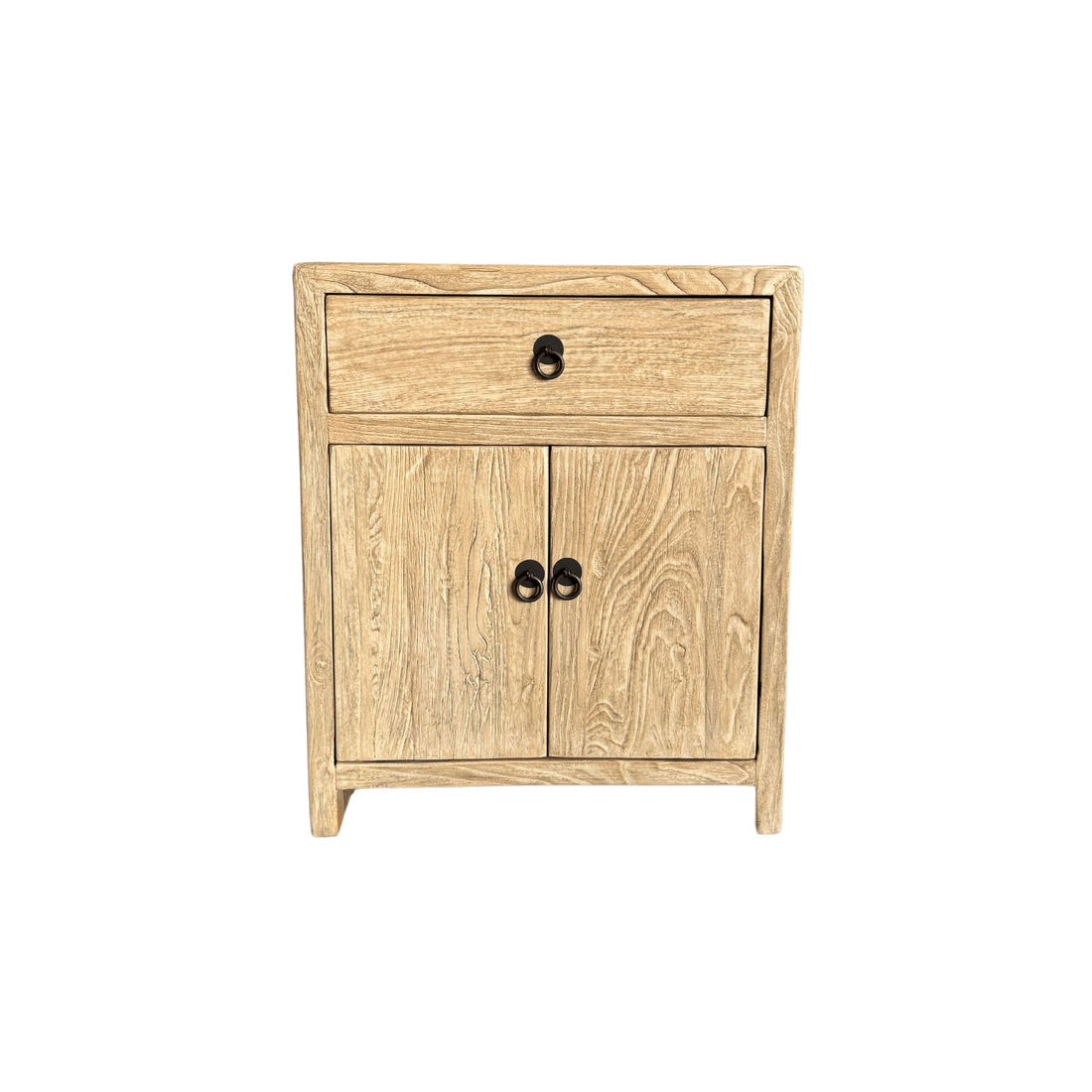 Elm Bedside L500mm - 1 Drawer &amp; 2 Doors - Natural Elm Bedroom Furniture Beachwood Designs 