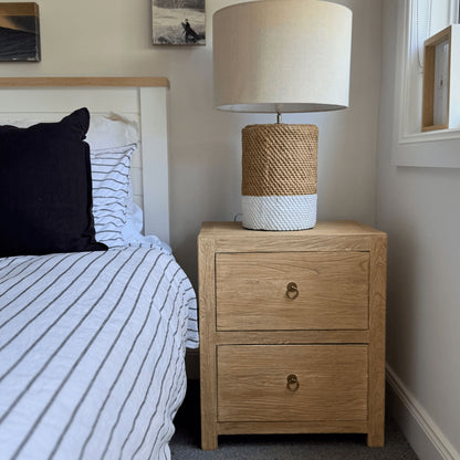 Elm Bedside L550mm - 2 Drawer Bedroom Furniture Beachwood Designs 