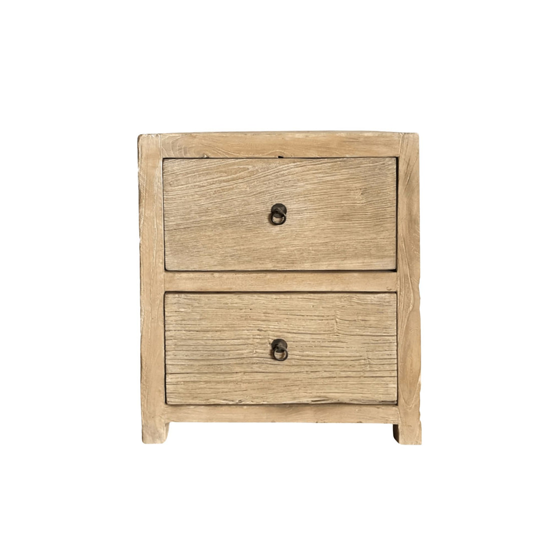 Elm Bedside L550mm - 2 Drawer Bedroom Furniture Beachwood Designs Natural Elm