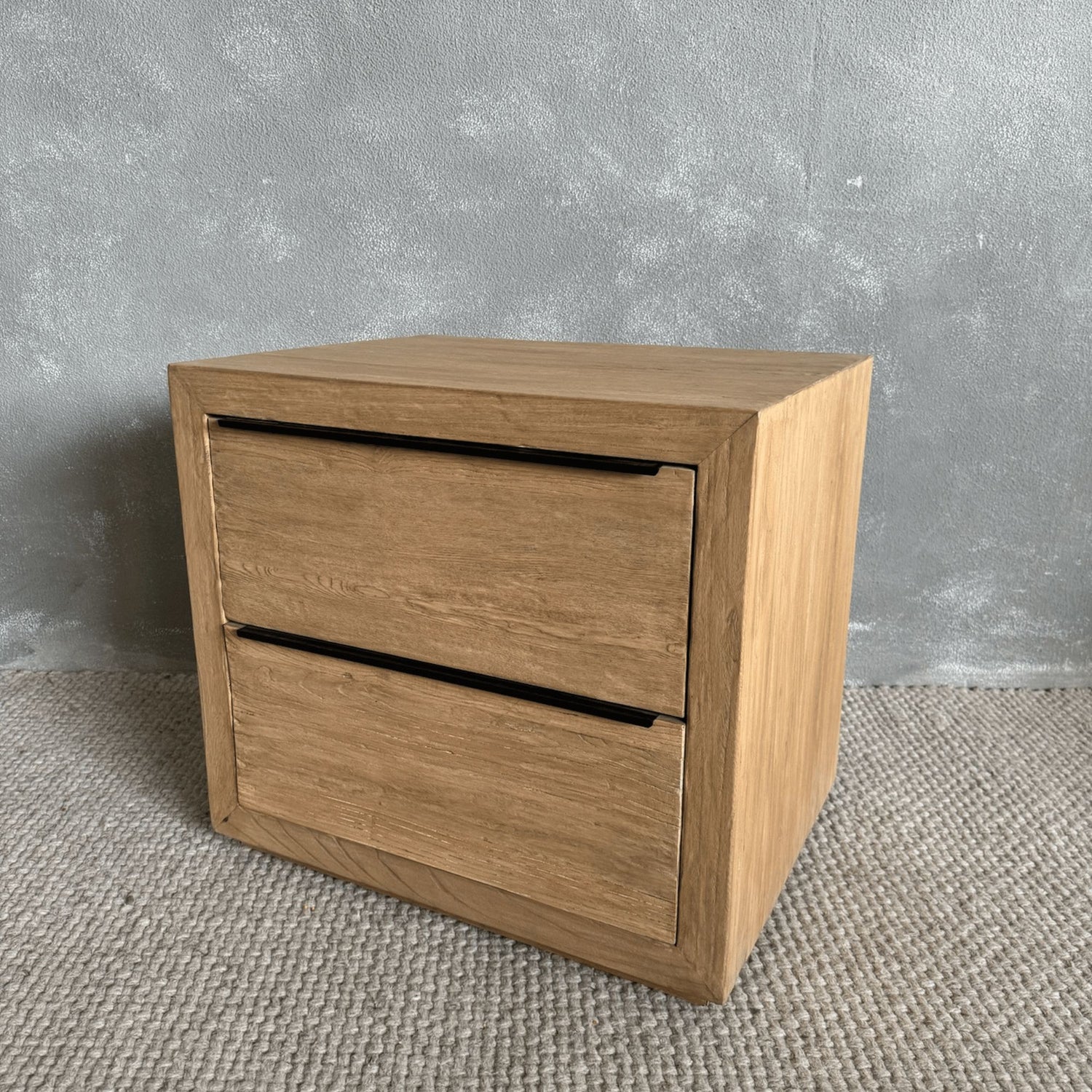 Elm Bedside Table L660mm - 2 Drawers Bedroom Furniture Beachwood Designs