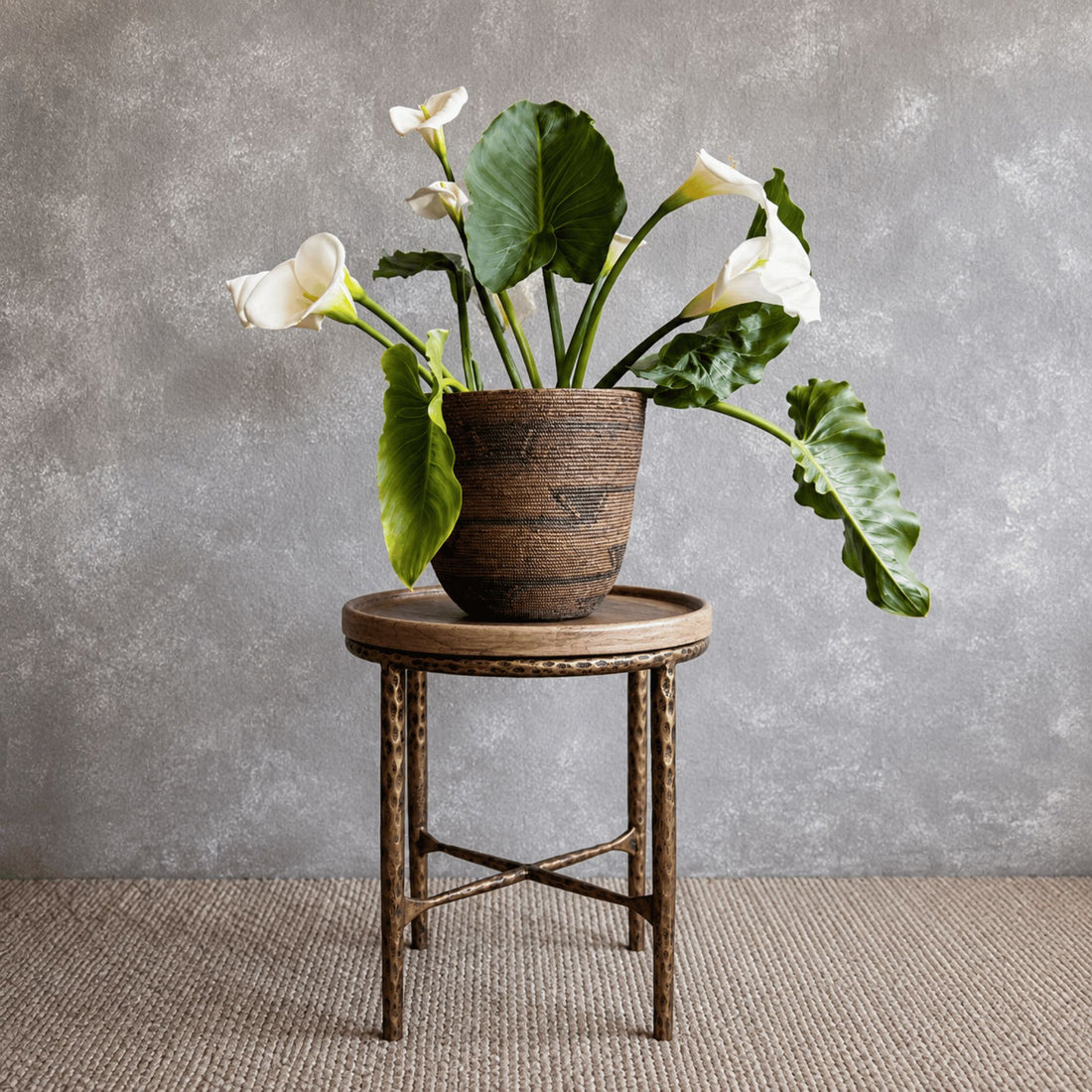 Elm &amp; Brass Side Table Living Furniture Beachwood Designs 