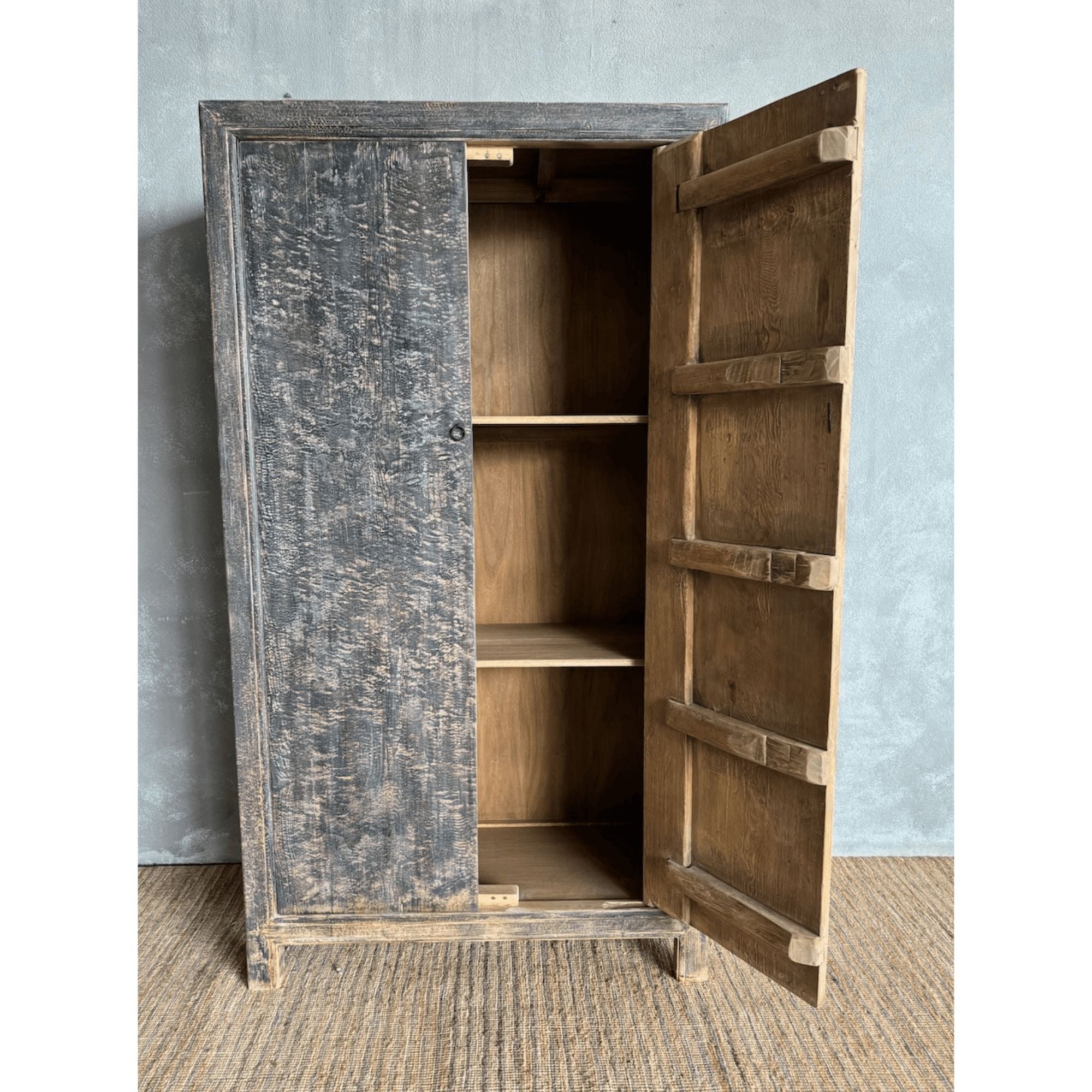 Elm Cupboard - Distressed Black Living Furniture Beachwood Designs 