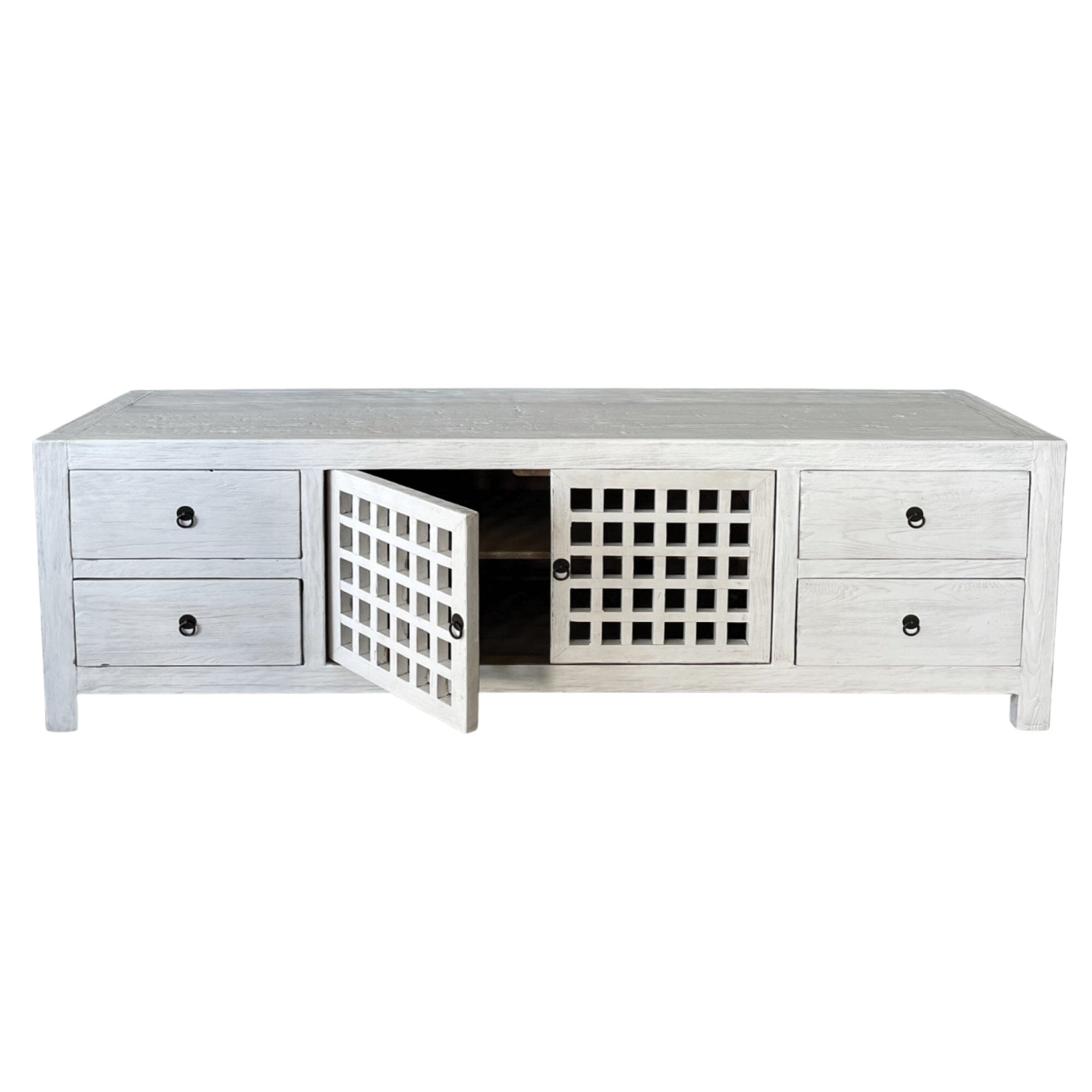 Elm Media Unit L1800mm - Lattice Doors Living Furniture Beachwood Designs 