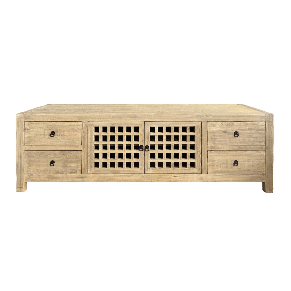 Elm Media Unit L1800mm - Lattice Doors Living Furniture Beachwood Designs Natural Elm 