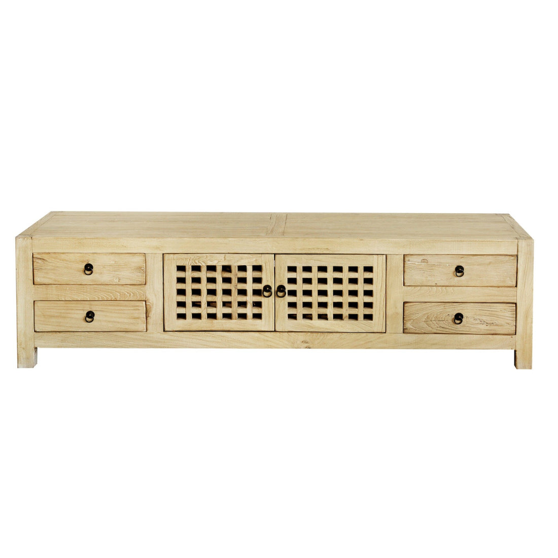 Elm Media Unit L1800mm - Lattice Doors Living Furniture Beachwood Designs Natural Elm 