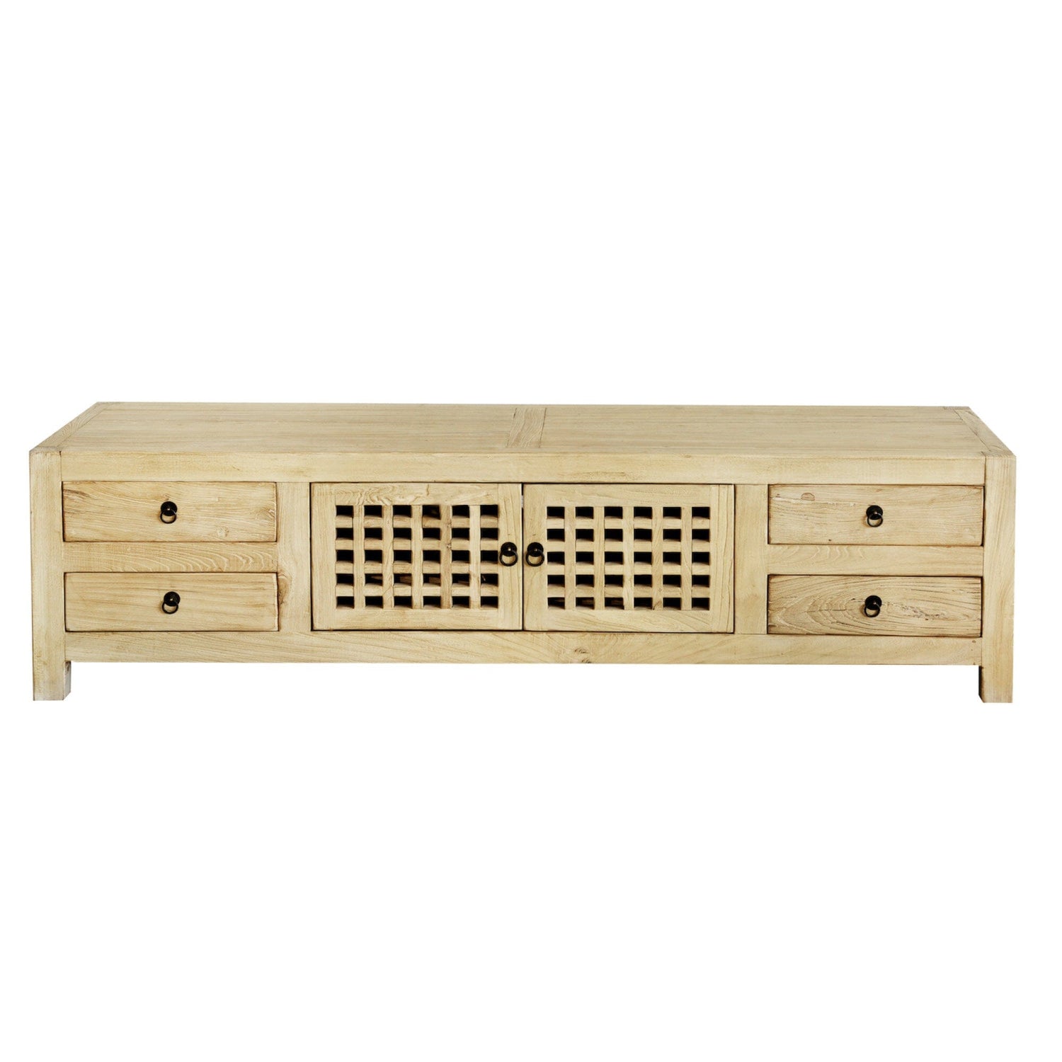 Elm Media Unit L1800mm - Lattice Doors Living Furniture Beachwood Designs Natural Elm 