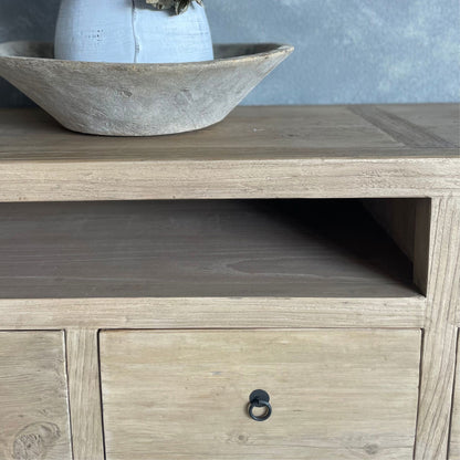 Elm Media Unit L2200mm - Open Shelf Living Furniture Beachwood Designs