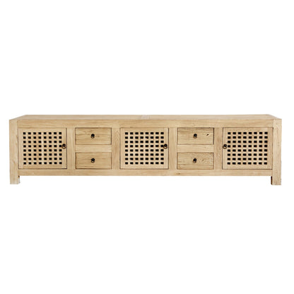 Elm Media Unit L2500mm - Lattice Doors Living Furniture Beachwood Designs 