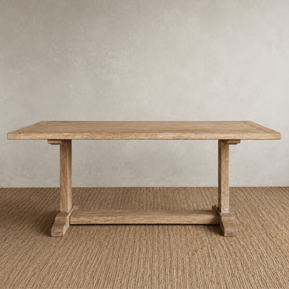 Elm Pedestal Dining Table L1800mm - Natural Dining Furniture Beachwood Designs 