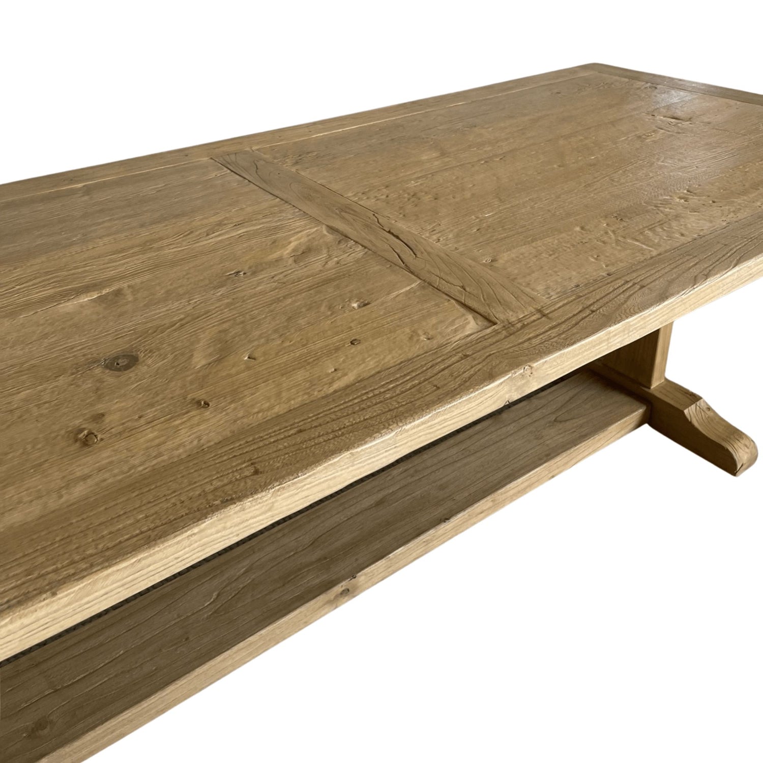 Elm Pedestal Dining Table L2200mm - Natural Dining Furniture Beachwood Designs 