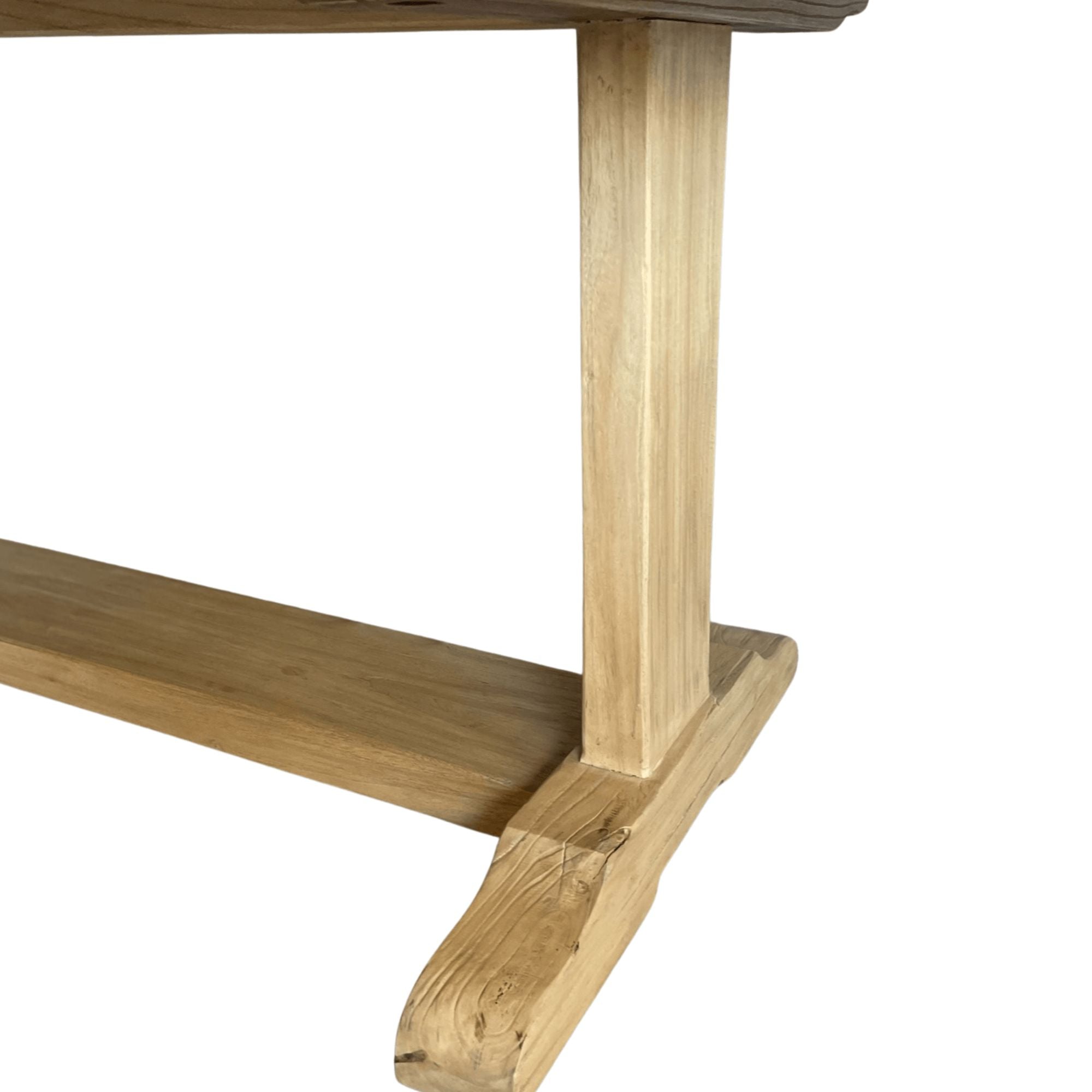 Elm Pedestal Dining Table L2200mm - Natural Dining Furniture Beachwood Designs 
