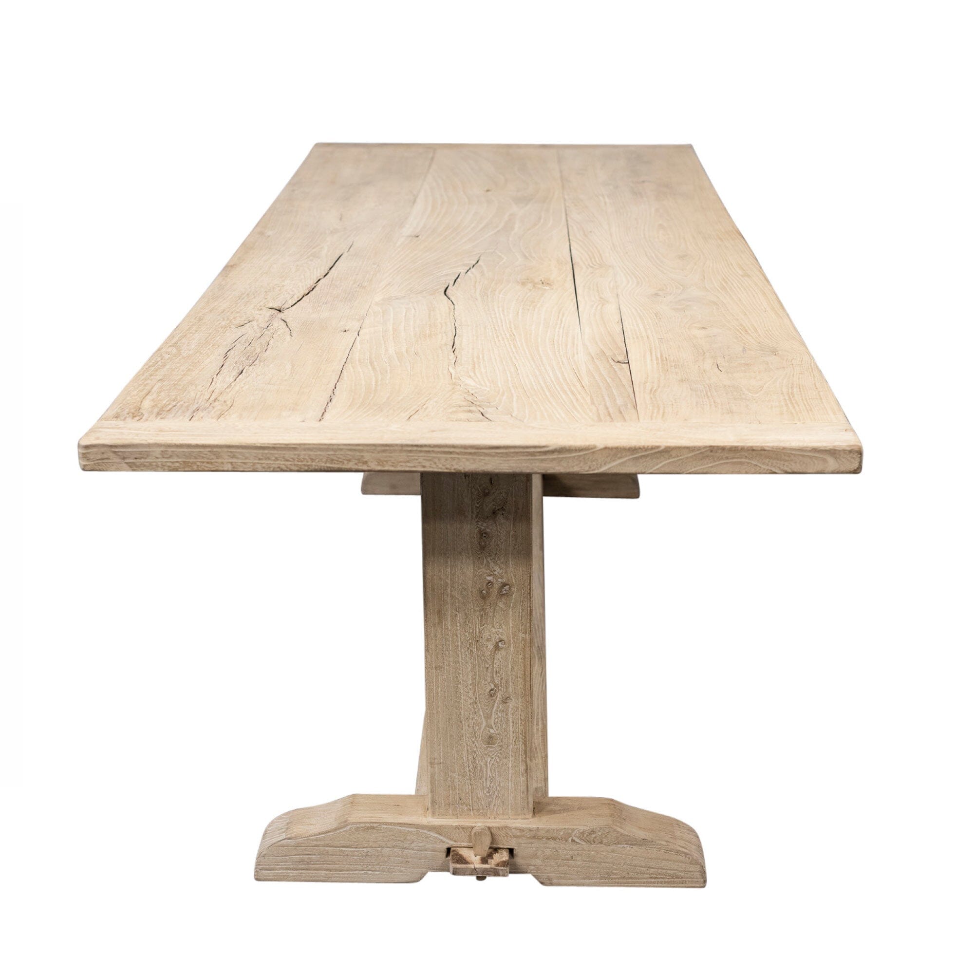 Elm Pedestal Dining Table L2200mm - Natural Dining Furniture Beachwood Designs 