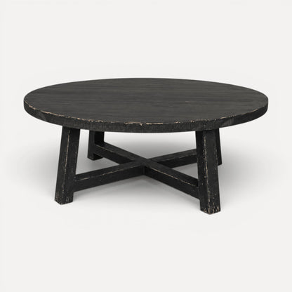 Elm Round Coffee Table - D1050mm - Black Living Furniture Beachwood Designs 