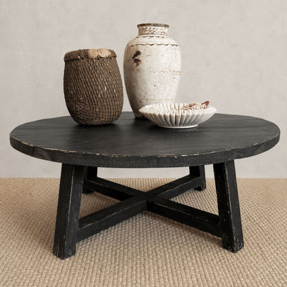 Elm Round Coffee Table - D1050mm - Black Living Furniture Beachwood Designs 