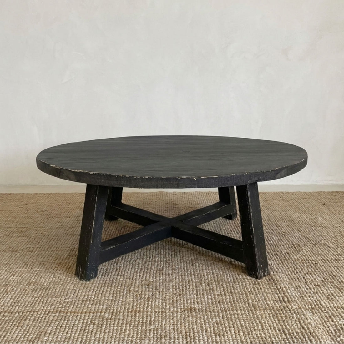 Elm Round Coffee Table - D1050mm - Black Living Furniture Beachwood Designs