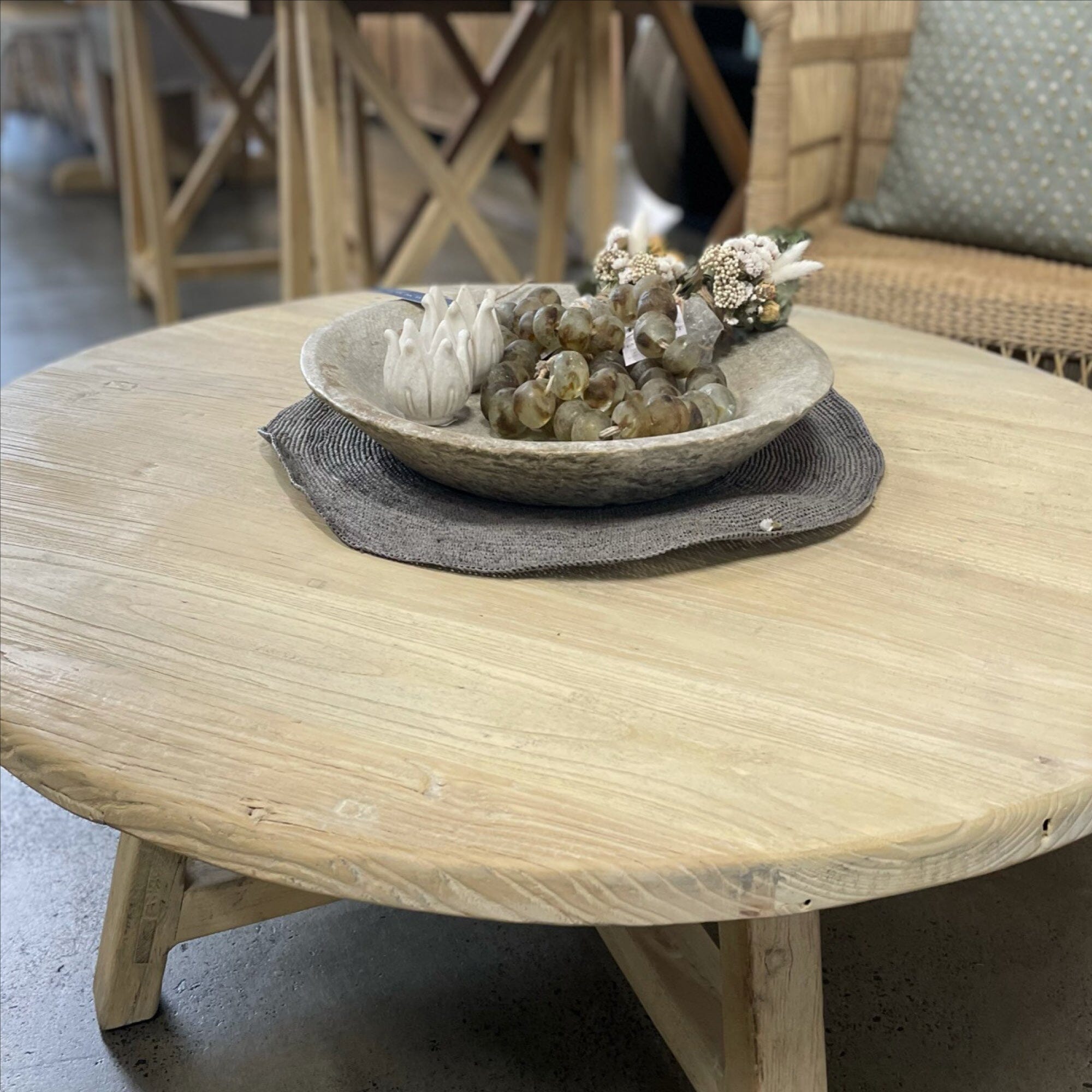 Elm Round Coffee Table - D1050mm - Natural Living Furniture Beachwood Designs 