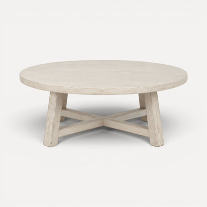 Elm Round Coffee Table - D1050mm - White Living Furniture Beachwood Designs 