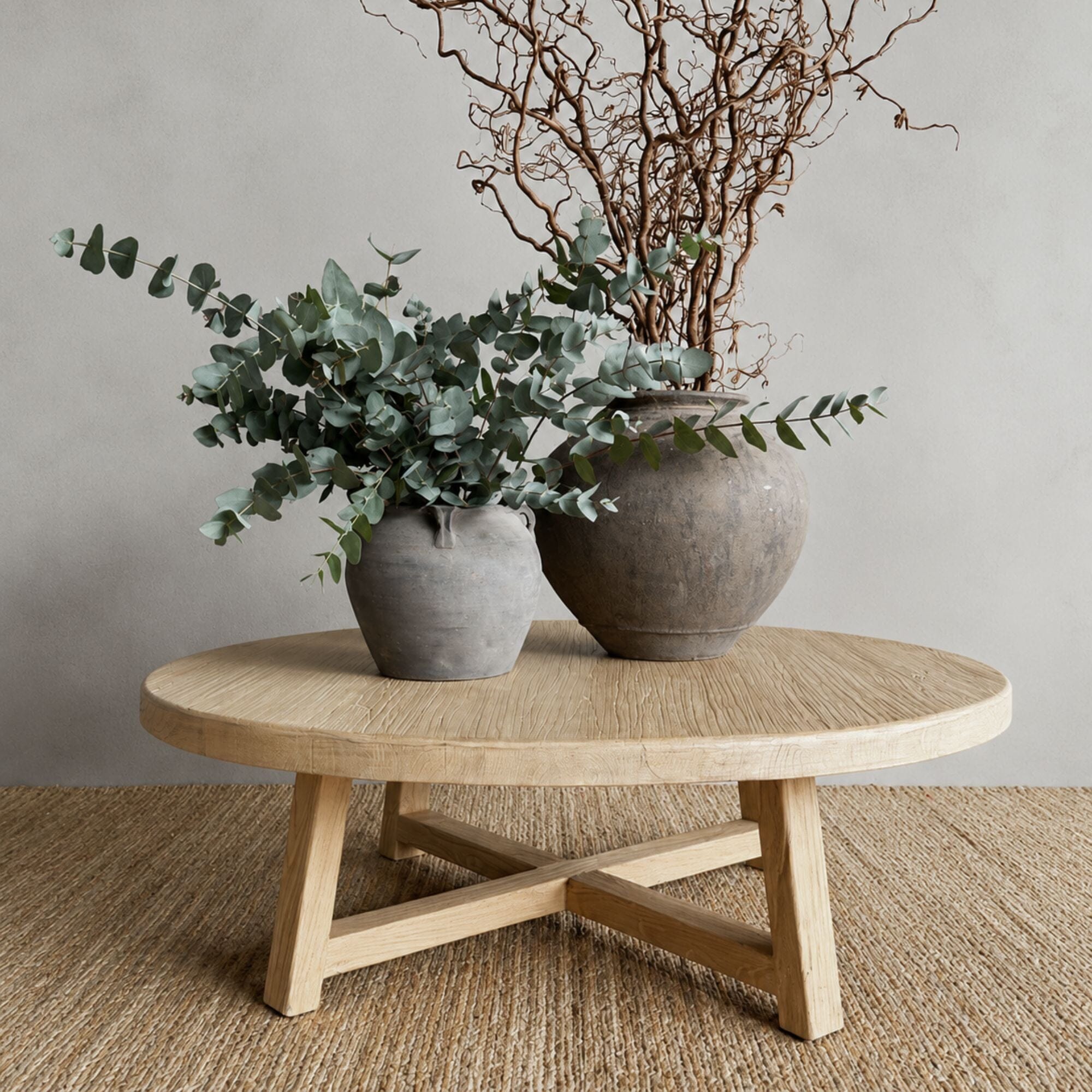 Elm Round Coffee Table - D1250mm - Natural Living Furniture Beachwood Designs 