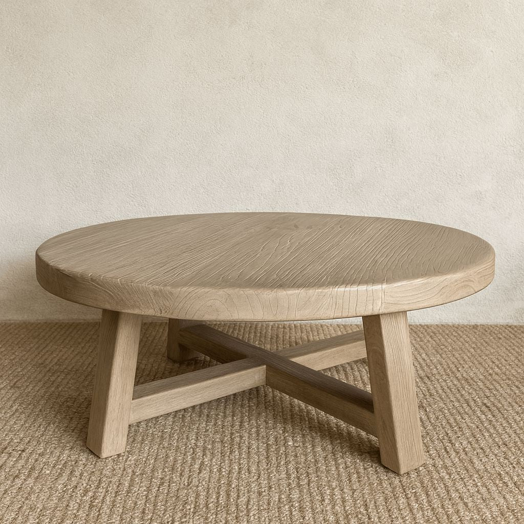 Elm Round Coffee Table - D1250mm - Natural Living Furniture Beachwood Designs 
