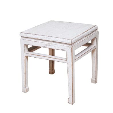 Elm Square Side Table - 500L Living Furniture Beachwood Designs Painted White Elm 