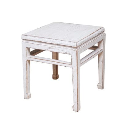 Elm Square Traditional Side Table - 500L Living Furniture Beachwood Designs Painted White Elm