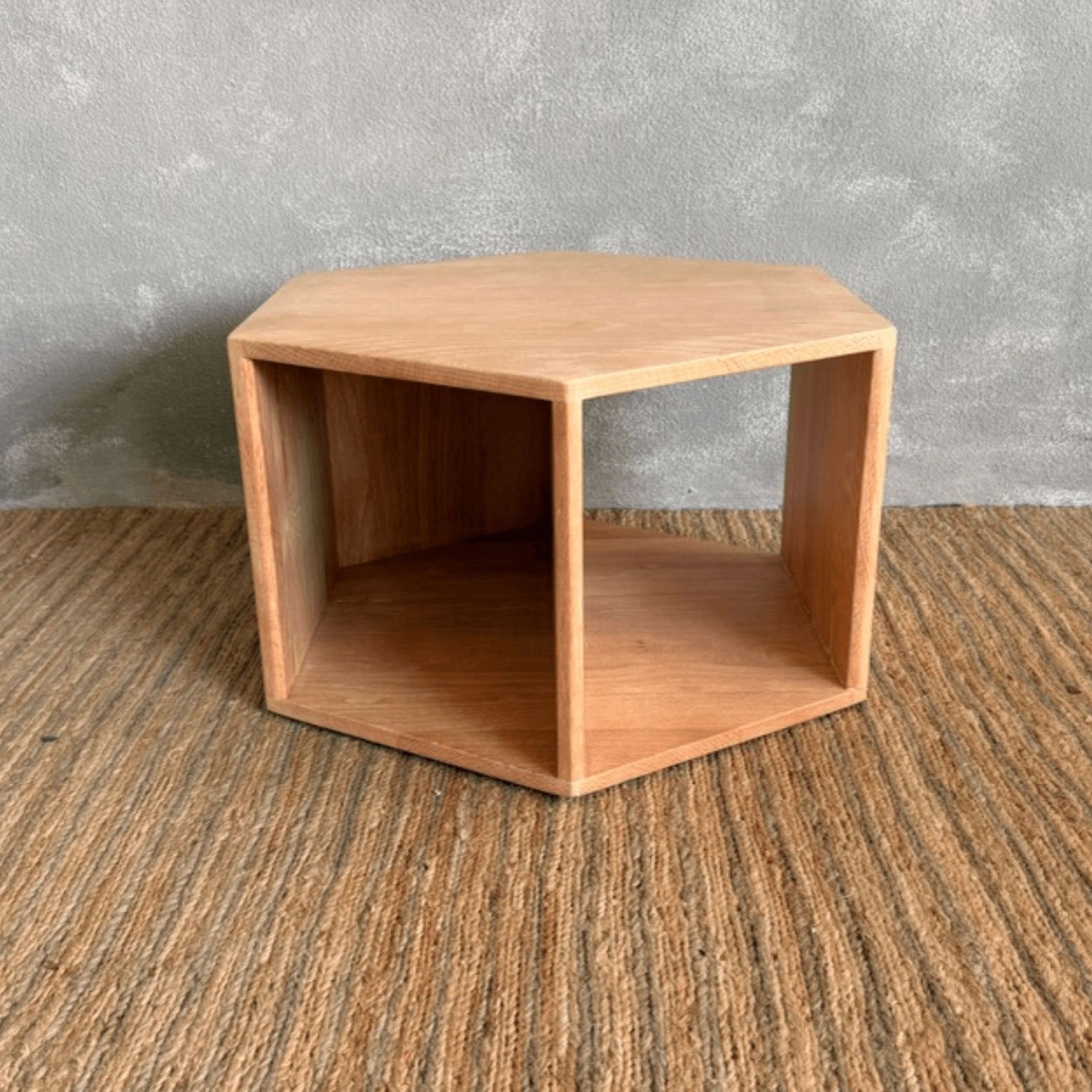 Freya Oak Hexagon Side Table Living Furniture Beachwood Designs 