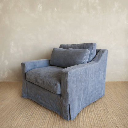 Hamilton Sofa - 1 Seater Living Furniture Beachwood Designs Cobalt Linen 