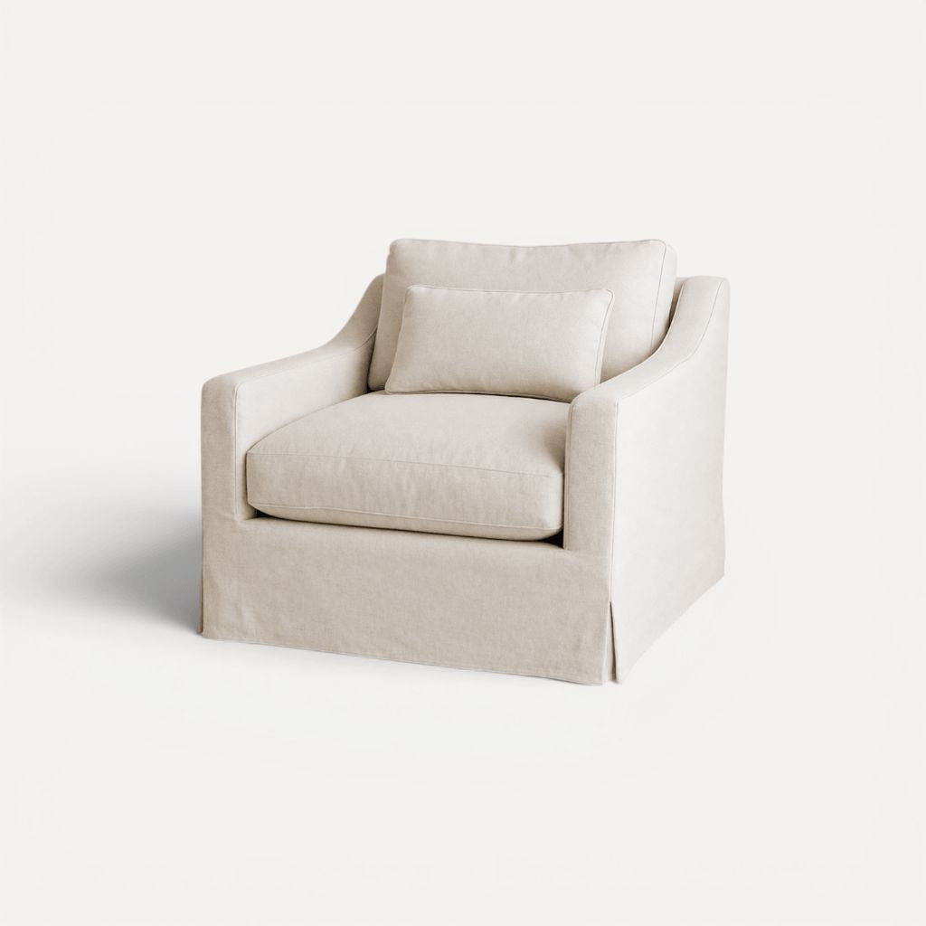 Hamilton Sofa - 1 Seater Living Furniture Beachwood Designs Salt &amp; Pepper Linen Cotton 