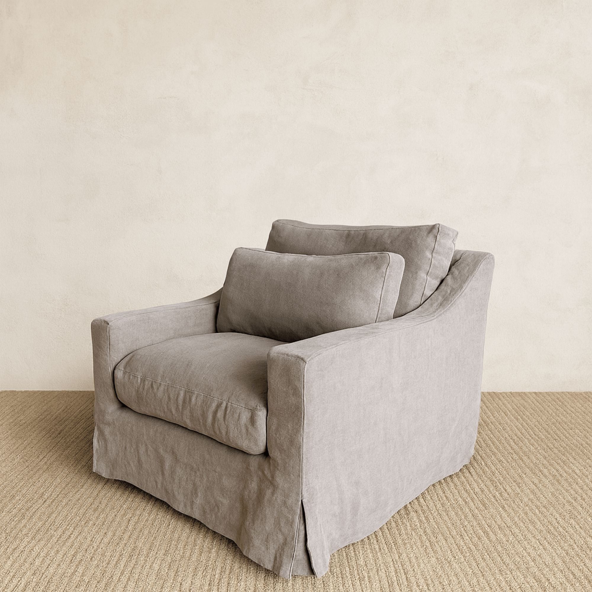 Hamilton Sofa - 1 Seater Living Furniture Beachwood Designs Shale Linen 