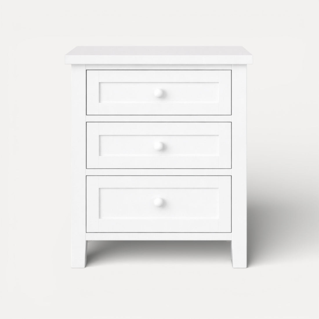 Hamptons Bedside L600mm - 3 Drawer Bedroom Furniture Beachwood Designs 