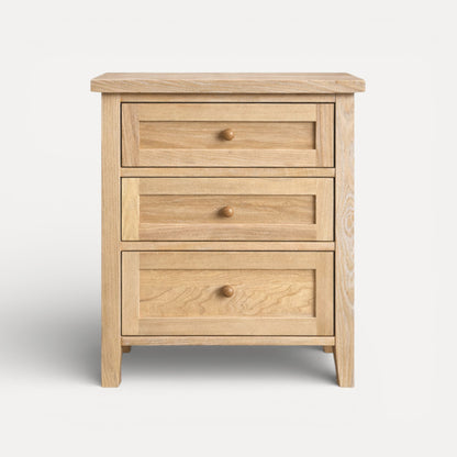 Hamptons Bedside L600mm - 3 Drawer Bedroom Furniture Beachwood Designs 