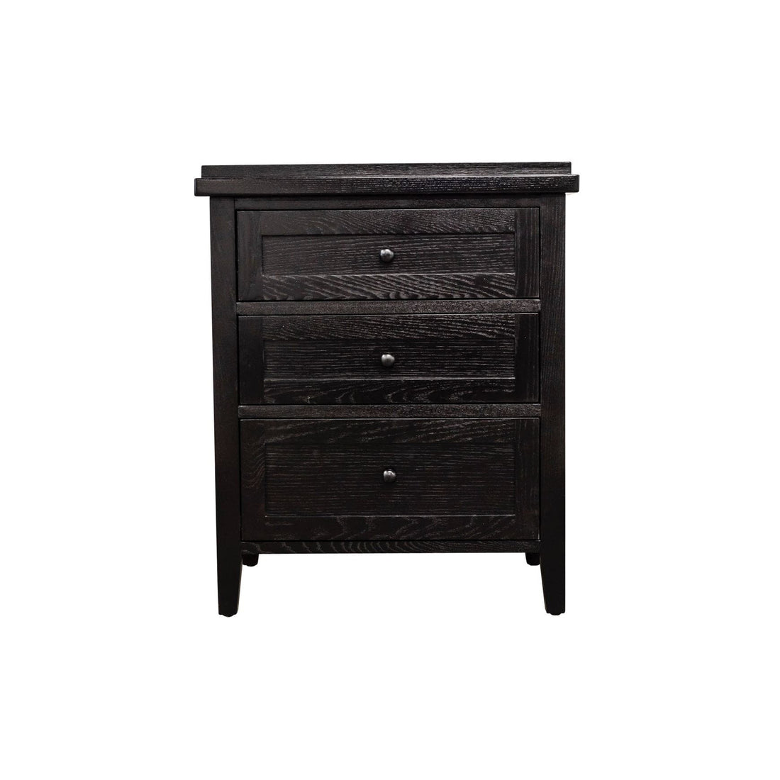 Hamptons Bedside L600mm - 3 Drawer Bedroom Furniture Beachwood Designs Black 