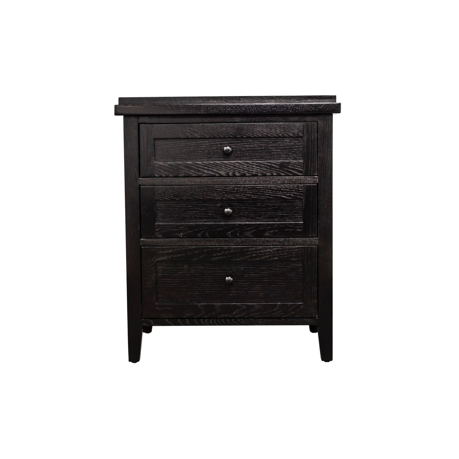 Hamptons Bedside L600mm - 3 Drawer Bedroom Furniture Beachwood Designs Black 